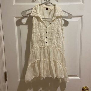 White Flowy Button Down